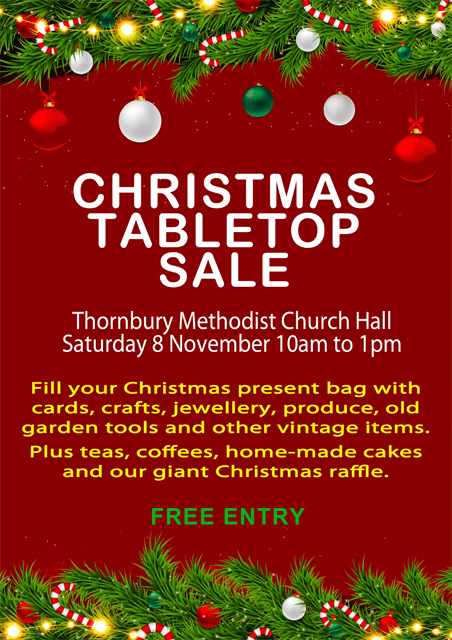 Poster for table-top sale.