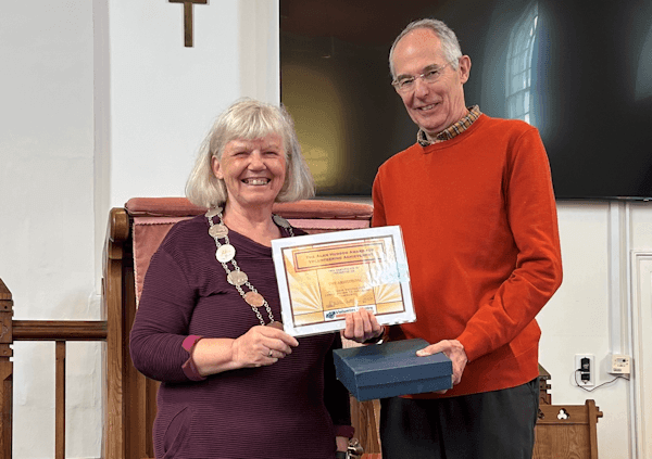 The award is presented.